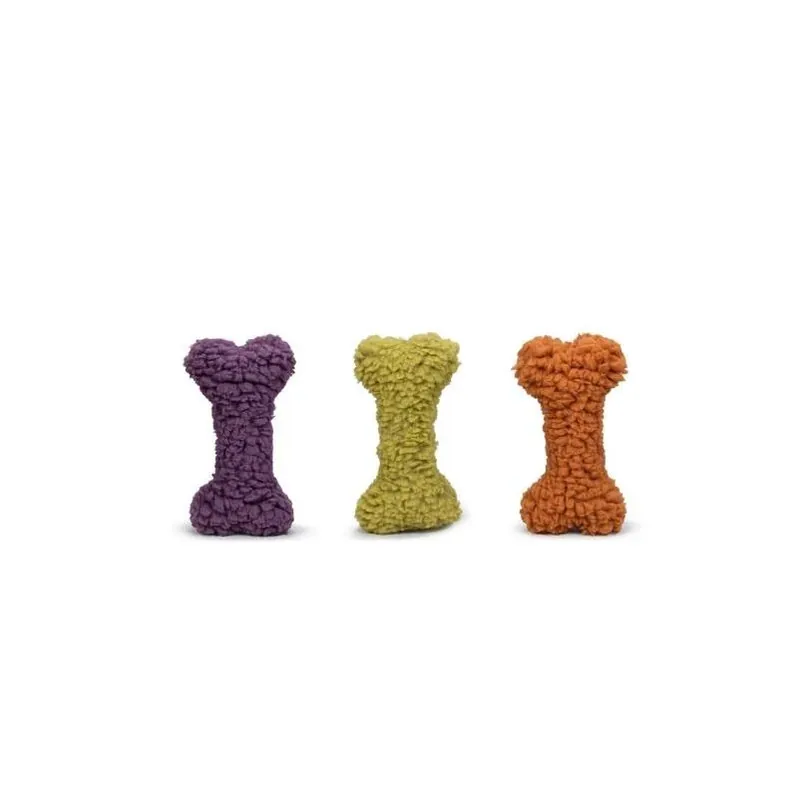 Allure Hugglehounds 12‑Inch Plush Fleece Bone Toy For Dogs – Assorted Colors