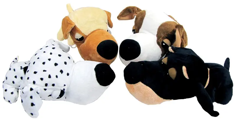 FatHedz Assorted Plush Beagle Dalmation Doberman And Golden Retriever Dog Toy Large 4 Pk