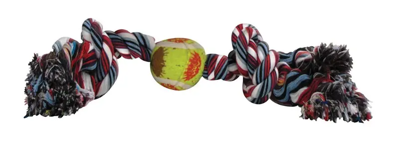 Boss Pet Digger‘s For Dog Multicolored Cotton Rope With Tennis Ball Rope With Tennis Ball Dog Toy La