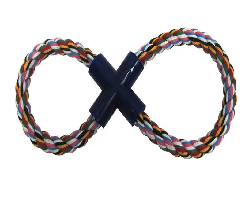 Boss Pet Digger‘s For Dog Multicolored Cotton Figure 8 Figure Eight Rope Dog Toy Small 1 Pk