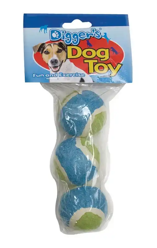 Boss Pet Digger‘s For Dog Multicolored Rubber Mini Tennis Balls Small 3 Pk