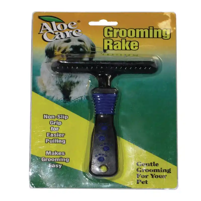 Aloe Care Black Dog Grooming Rake 1 Pk