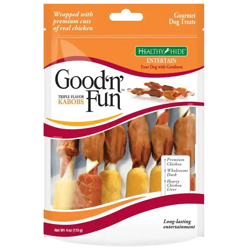 Good ‘n‘ Fun All Size Dogs Rawhide Sticks Beef/Chicken/Pork 6 Pk