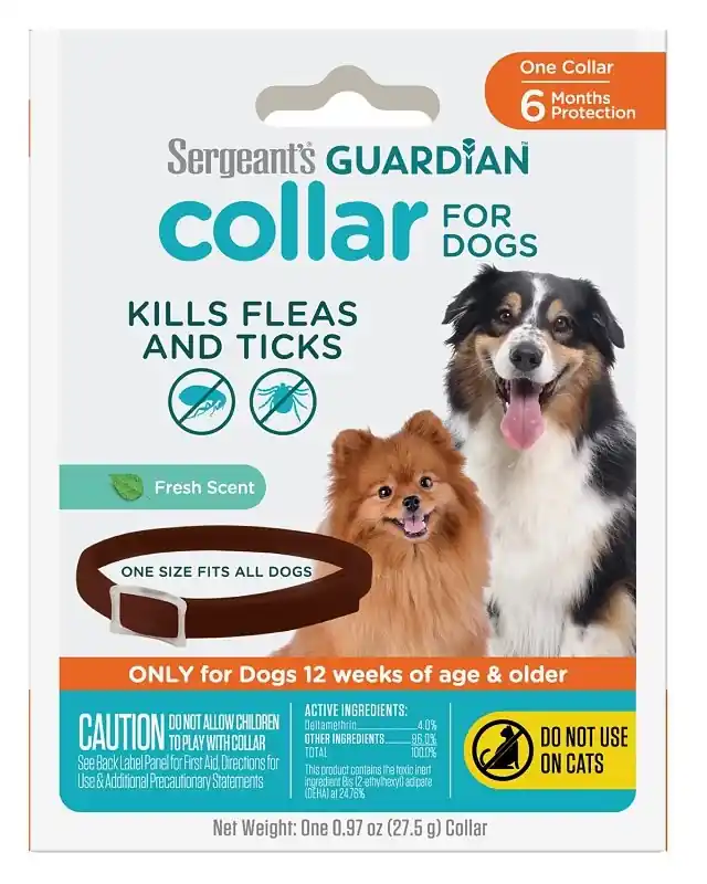 Sergeant‘s Guardian Solid Dog Flea And Tick Collar Deltamethrin 0.97 Oz