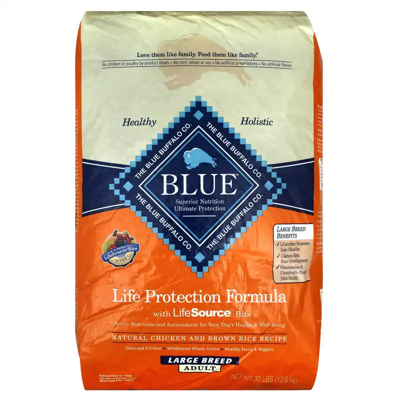 Dry Dog Food, Chicken/Rice, Large Breed, 30 Lbs.