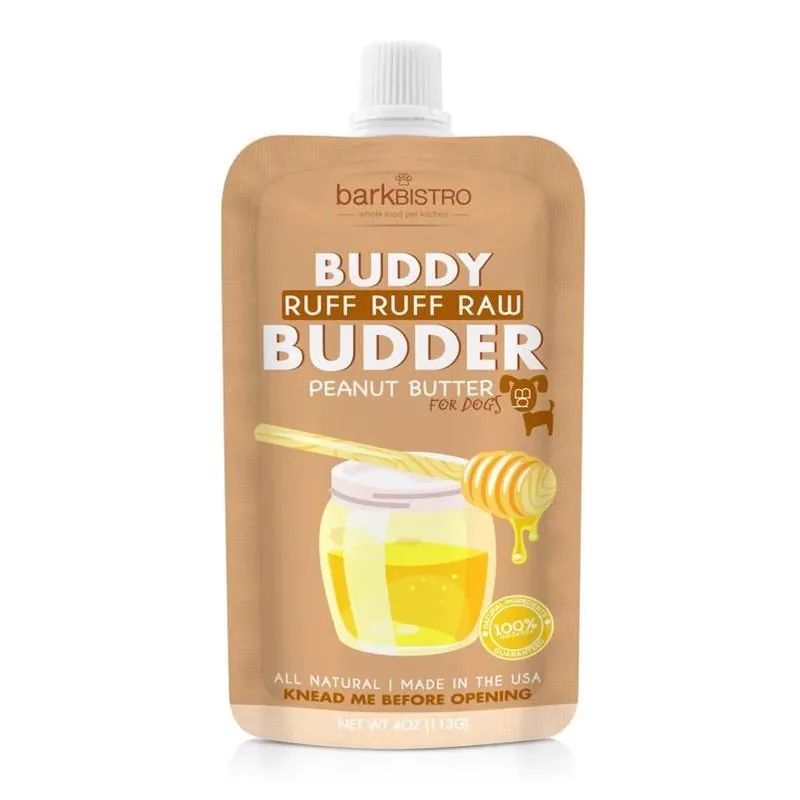 Bark Bistro Buddy Budder Raw Peanut Butter For Dogs – 4 oz Grain‑Free, Gluten‑Free Treat