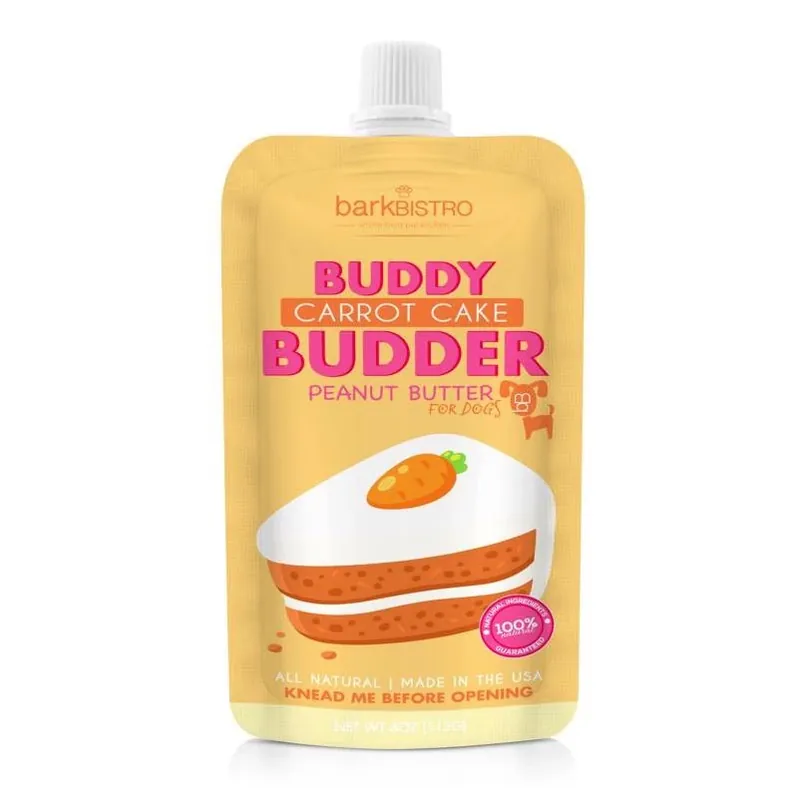 Bark Bistro Buddy Budder Carrot Cake Peanut Butter – Grain‑Free 4 oz Dog Treat