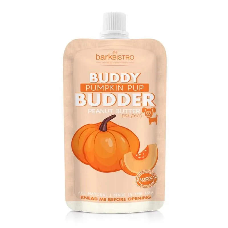 Buddy Budder Pumpkin Peanut Butter – Grain-Free Dog Spread, 4 oz