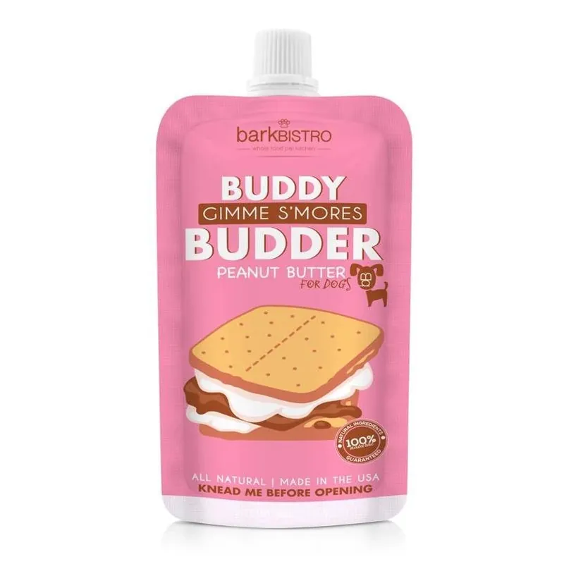 Bark Bistro Buddy Budder Grain‑Free S’mores Peanut Butter For Dogs – 4 oz Tube