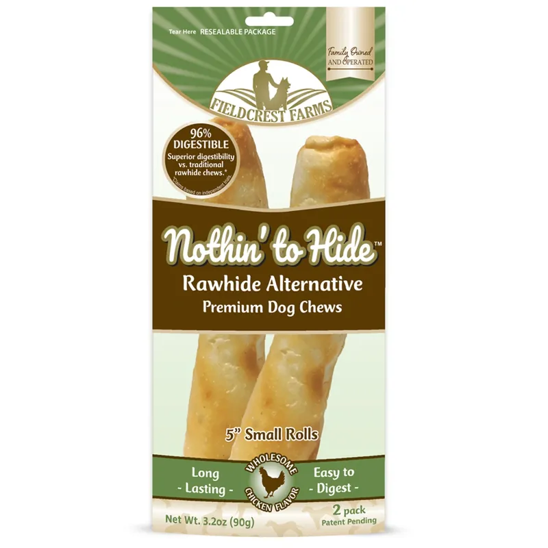 Fieldcrest Farms Nothin‘ To Hide Sm Roll Chicken Grain Free Chews For Dogs 0.2 Lb 5 In. 2 Pk