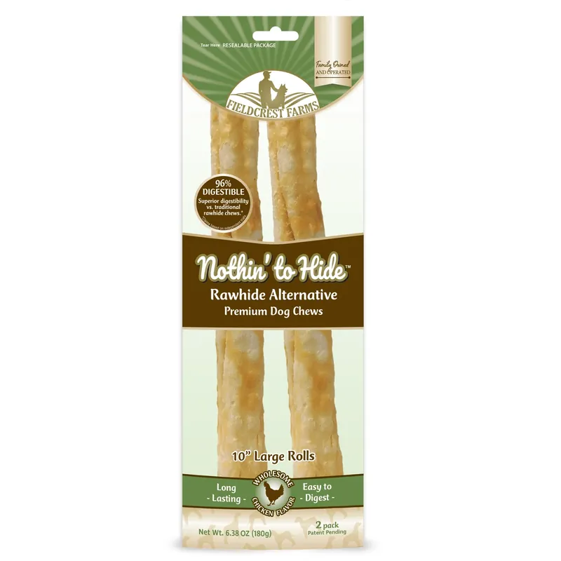 Fieldcrest Farms Nothin‘ To Hide Lg Roll Chicken Grain Free Chews For Dogs 0.4 Lb 10 In. 2 Pk