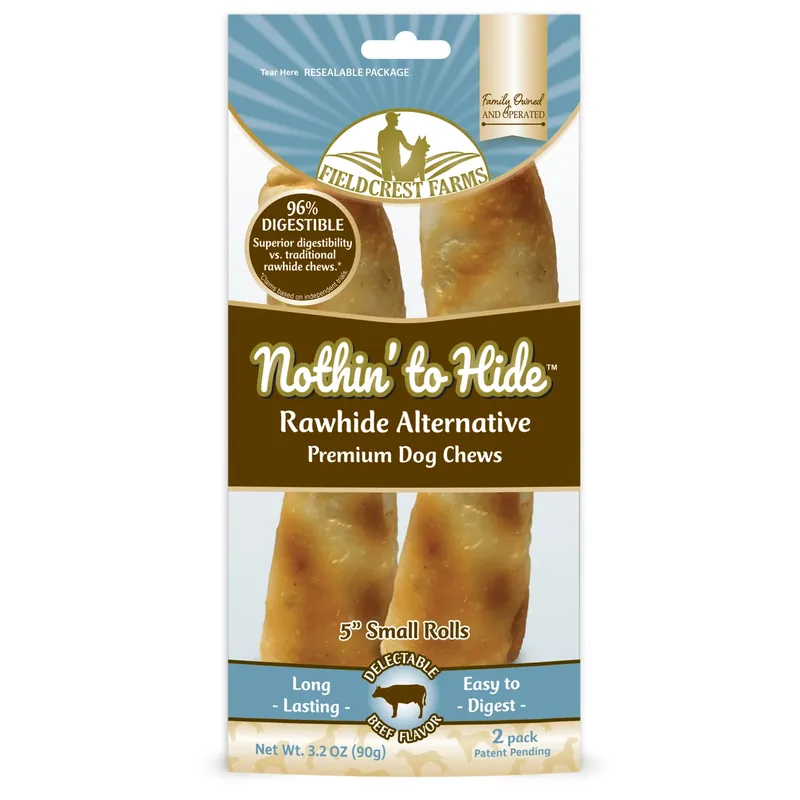 Fieldcrest Farms Nothin‘ To Hide Sm Roll Beef Grain Free Chews For Dogs 0.2 Lb 5 In. 2 Pk