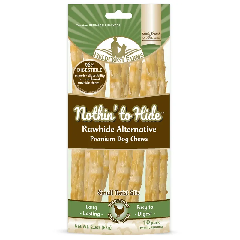 Fieldcrest Farms Nothin‘ To Hide Sm Twst Chicken Grain Free Chews For Dogs 0.14 Lb 10 In. 10 Pk