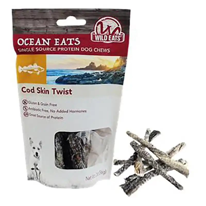 Wild Eats Grain Free Cod Skin Treats For Dogs 6 Pk