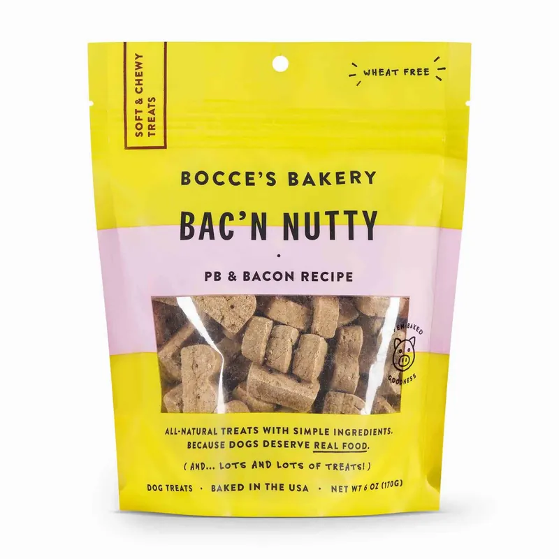 Soft & Chewy Dog Treats Bac‘n Nutty Peanut Butter & Bacon, 6 Oz