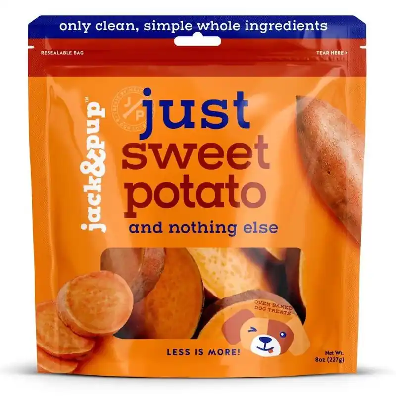 Jack & Pup Just Sweet Potato Grain‑Free Dog Treats – 8 oz Pack