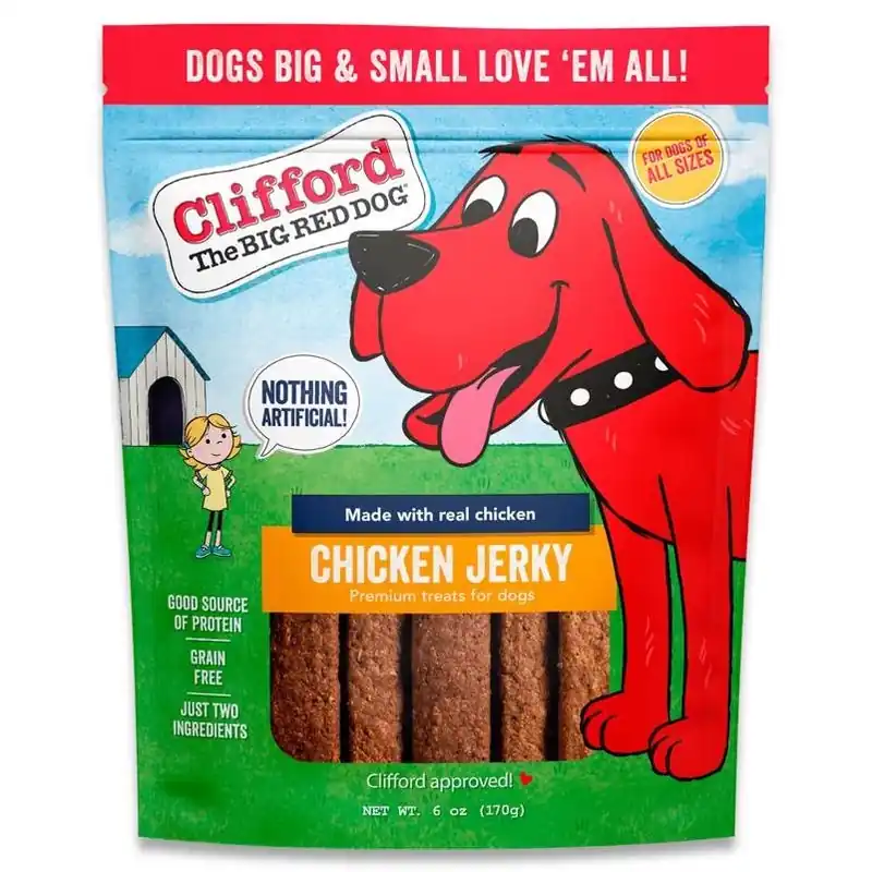 Clifford Big Red Dog Grain‑Free Chewy Chicken Jerky – 6 oz Pack