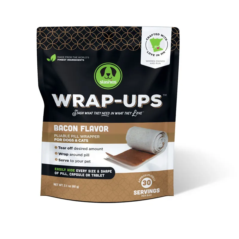 Wrap Ups Bacon Flavor Pill Wrap For Dogs And Cats, 2.1 Oz.