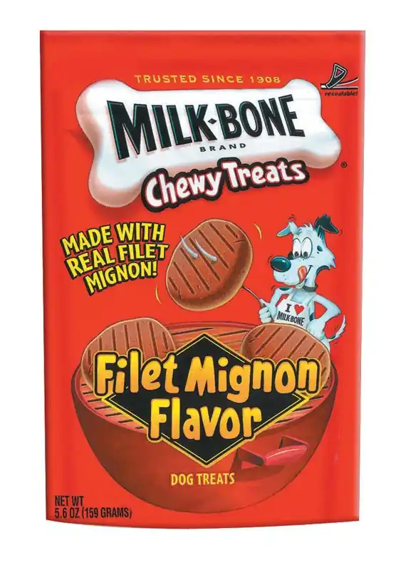 Milk Bone Chewy Treats Filet Mignon Flavor Biscuit For Dogs 5.6 Oz 1 Pk