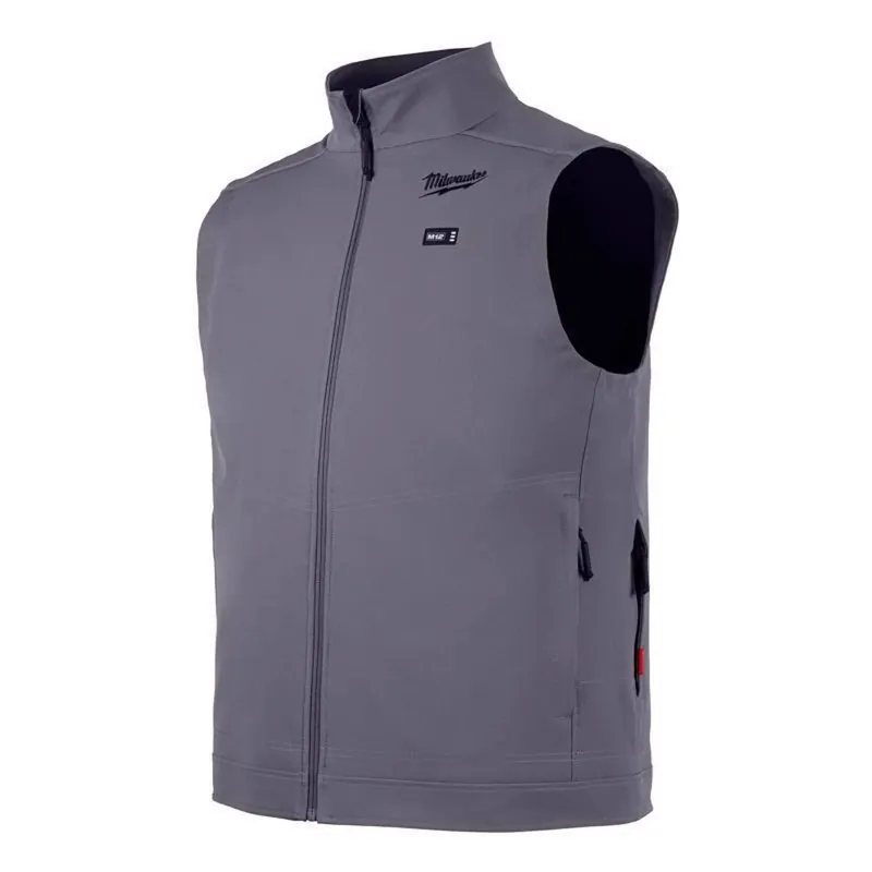 M12 Medium Sleeveless Unisex Full-zip Heated Vest - Gray