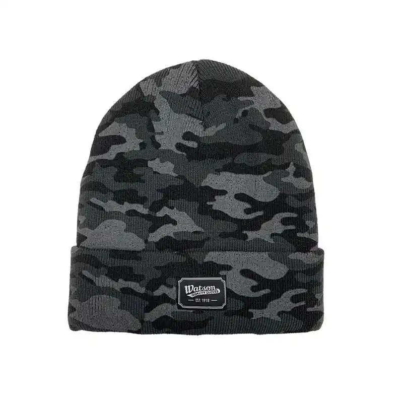 Watson Gloves Grey Camo Beanie, Unisex, One Size Fits Most