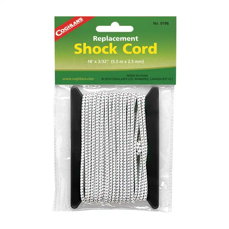 Coghlan‘s White Replacement Shock Cord 6.625 In. H X 3/32 In. W X 18 Ft. L 1 Pk