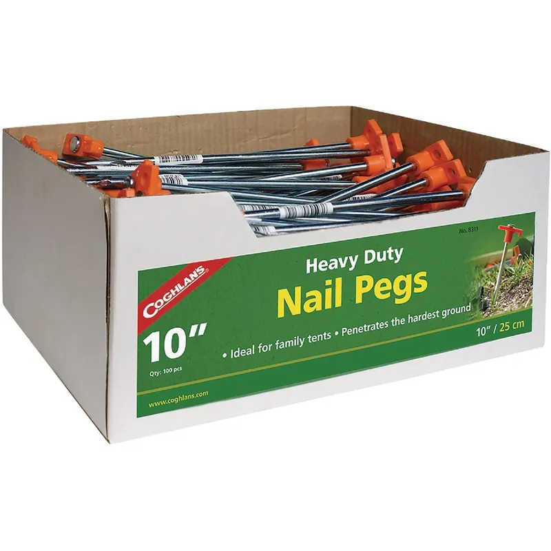 Coghlan‘s Red Nail Pegs 1.87 In. W X 10 In. L 100 Pk