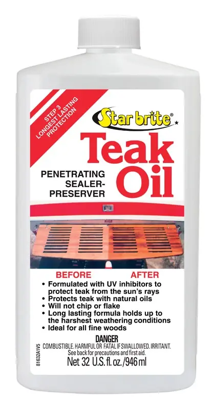 Teak Oil Liquid 1 Quart - Fast Drying Wood Protector