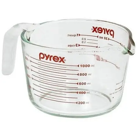 Pyrex 4-cup Glass Measuring Cup With Read From Above Graphics