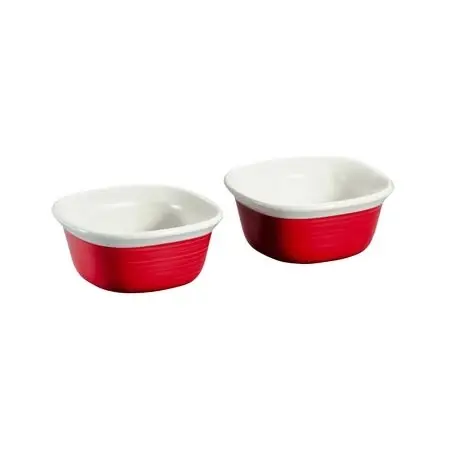 Corningware Etch 7 Ounce Ramekin Twin Pack In Brick Red