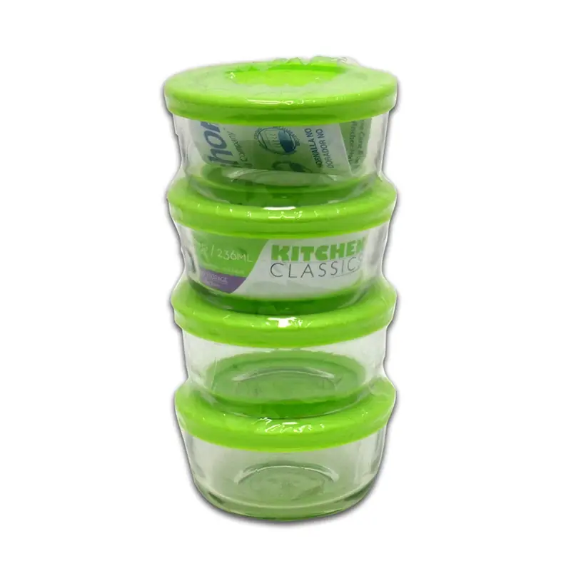 Kitchen Classics 1 Cups Clear Food Storage Container Set 4 Pk