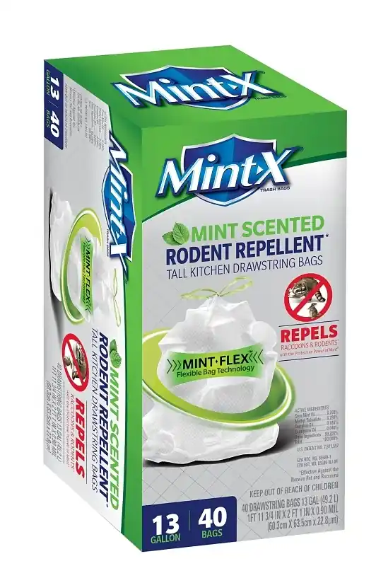 Mint-X 13 Gal Mint Tall Kitchen Bags Drawstring 40 Pk