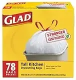 Glad Tall Kitchen Drawstring Garbage Bags, 78 Count