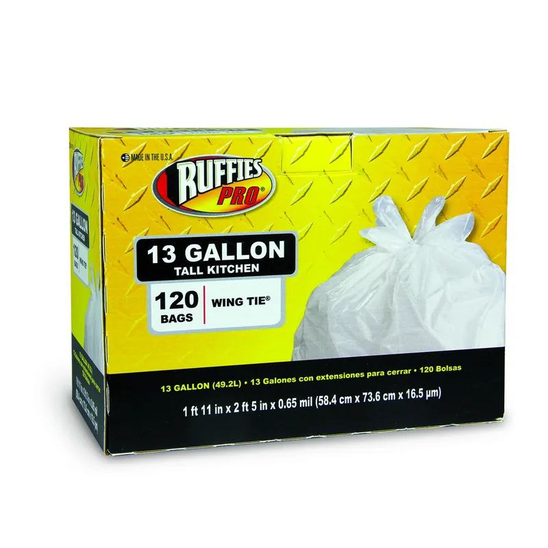 1124910 13 Gal Tall Kitchen Trashbag, 120 Count
