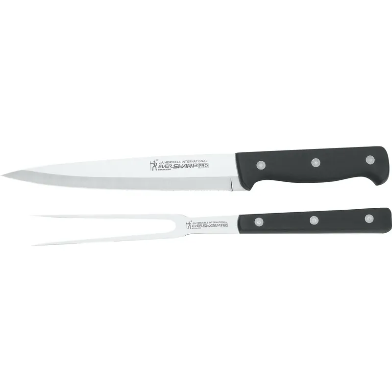 Eversharp Pro 2-piece Carving Knife Set, Plastic/stainless Steel, Black