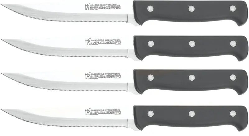 International Eversharp Pro 4-piece Steak Knife Set, Stainless Steel Blades