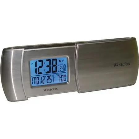 Jumbo Ultra Thin Travel Lcd Alarm Clock - Model 70027 - Silver
