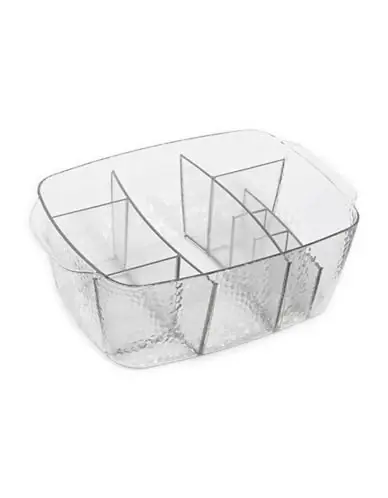 Rain Clear Cosmetic Organizer With Ten Compartments For Makeup Storage