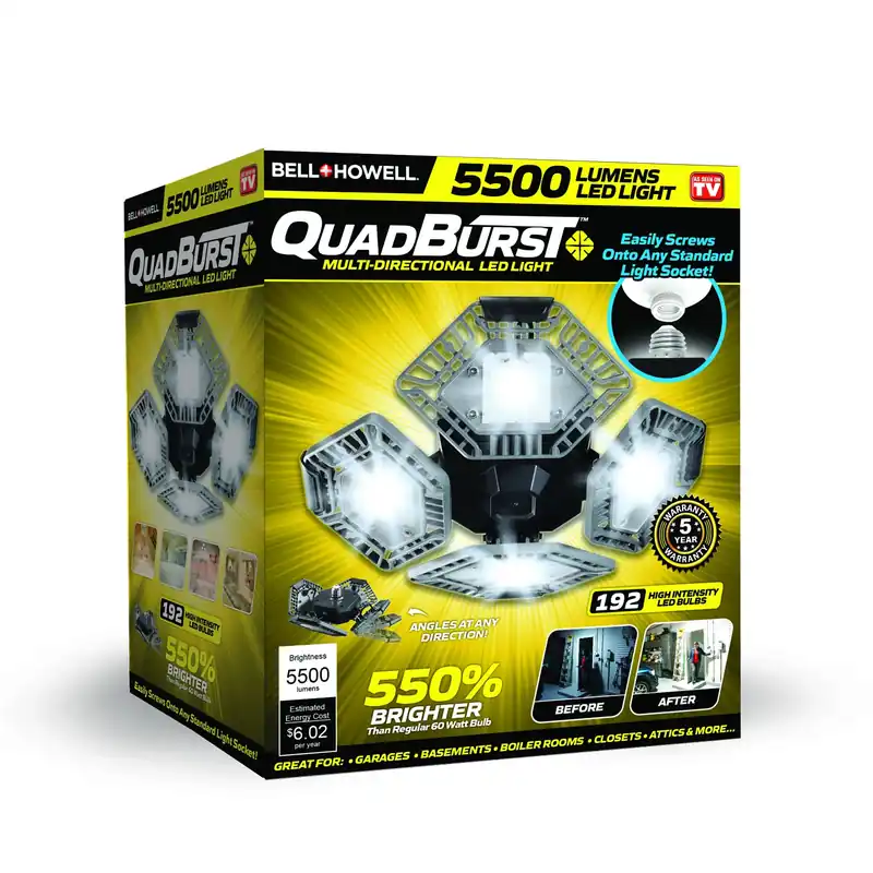 Bell & Howell Quad Burst Square E26 (Medium) LED Bulb White 300 Watt Equivalence 1 Pk