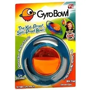 Gyro Bowl No-spill Rotating Snack Bowl With Lid - Model Gb-1000 - Orange