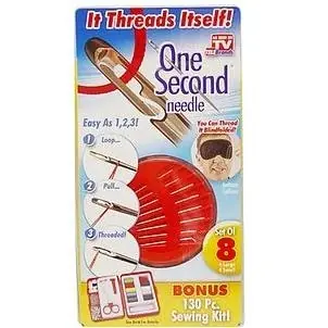 As Seen On Tv One Second Needle Self-threading Needles With Bonus Sewing Kit