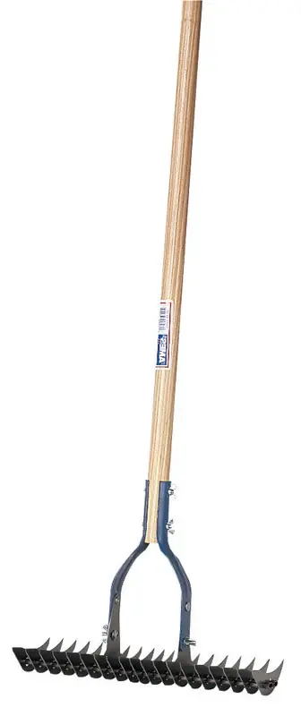 54 In. Wood Handle 15 In. Steel Thatching Rake With 19 Tines