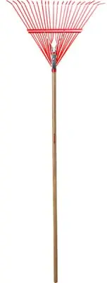 24 Inch Spring Brace Rake With 24 Tines For Efficient Lawn Care