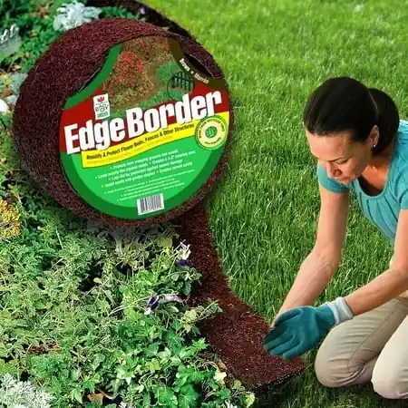 Perm-a-mulch 4.5‘ X 8‘ Red Garden Edging Border Recycled Rubber