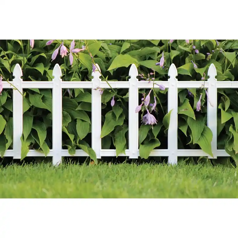 12 In. L X 13 In. H Plastic White Cottage Fence - Durable Landscape Fencing