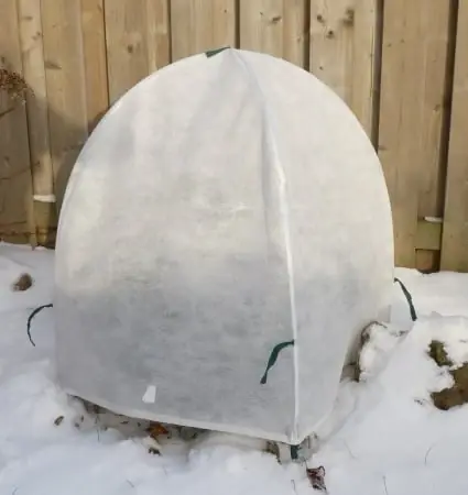 20293 36 In. White Framed Frost Cover For Plants
