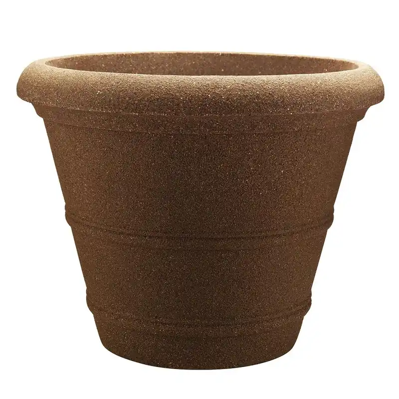 20 Inch Diameter Granite Brown Resin Planter - Model Rvn2006gb