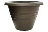 Foam Planter 13 Inch Round Copper Black Lightweight Garden Pot