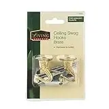 Swag Hooks Bright Brass Coated Ace Picture Hangers 7075 - 2 Pack