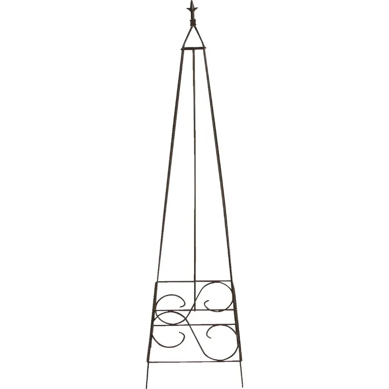 60 Inch Black Steel Pyramid Obelisk For Climbing Plants And Vines